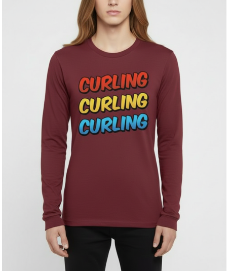 T-Shirt Manches longues "Curling Curling Curling"  - unisexe